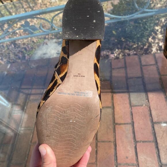 Anthropologie Matisse Grove Calf Hair Leopard Leather Ankle Boots - Picture 10 of 13